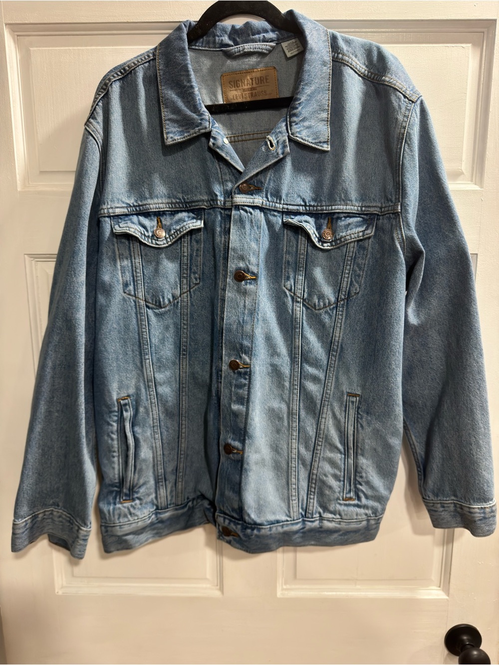 Signature by Levi Strauss & Co. Denim Trucker Jacket XXL Light Wash NWOT
